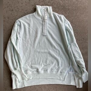 We the free mint Camden Henley sweatshirt pullover
